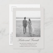 Carte Postale Faire-part Mariage élégant gris simple Enregistrer la date (Devant / Derrière)