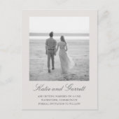 Carte Postale Faire-part Mariage élégant gris simple Enregistrer la date (Devant)