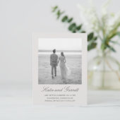 Carte Postale Faire-part Mariage élégant gris simple Enregistrer la date (Debout devant)