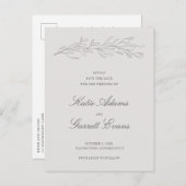 Carte Postale Faire-part Mariage élégant gris simple Enregistrer la date (Devant / Derrière)