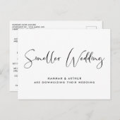 Carte Postale Faire-part Mariage Élégant Réduit de Taille (Devant / Derrière)