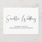 Carte Postale Faire-part Mariage Élégant Réduit de Taille (Devant)