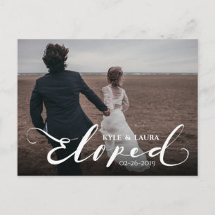 Carte postale Faire-part mariage élopé moderne