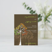Carte Postale Faire-part Mariage en Automne Arbres Forestiers Save The Date (Debout devant)
