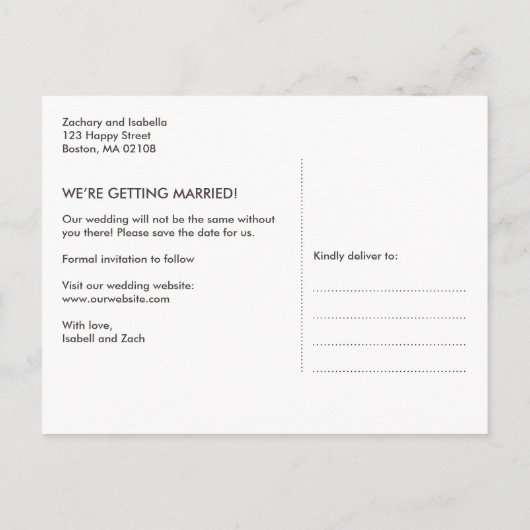 Carte Postale Faire-part Mariage en bois rustique Enregistrer la date (Dos)