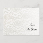 Carte Postale Faire-part Mariage en dentelle blanche Enregistrer la date (Devant)