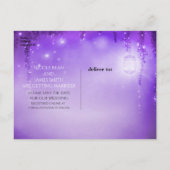 Carte Postale Faire-part Mariage en forêt enchantée violette Enregistrez la (Dos)