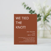 Carte Postale Faire-part Mariage en terre cuite rustique moderne (Debout devant)