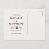 Carte Postale Faire-part Mariage en tranches de bois rustique enregistrer l (Dos)