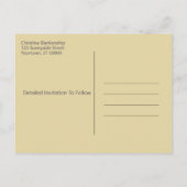 Carte Postale Faire-part Mariage Enregistrer La Date Arbre Doré Cœur (Dos)