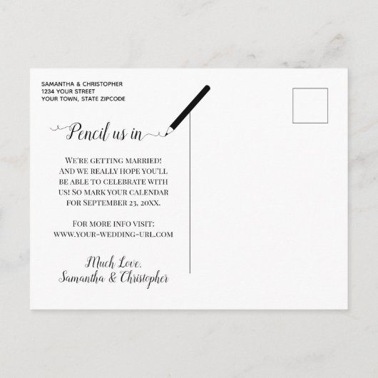 Carte Postale Faire-part Mariage Enregistrer la date Calendrier Eucalyptus  (Dos)