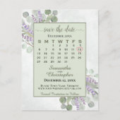 Carte Postale Faire-part Mariage Enregistrer la date Calendrier Eucalyptus  (Devant)
