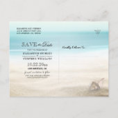 Carte Postale Faire-part Mariage Enregistrer La Date Été Sandy Beach Starfi (Dos)