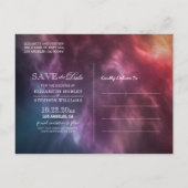 Carte Postale Faire-part Mariage Enregistrer La Date Galaxie Nébuleuse Cons (Dos)