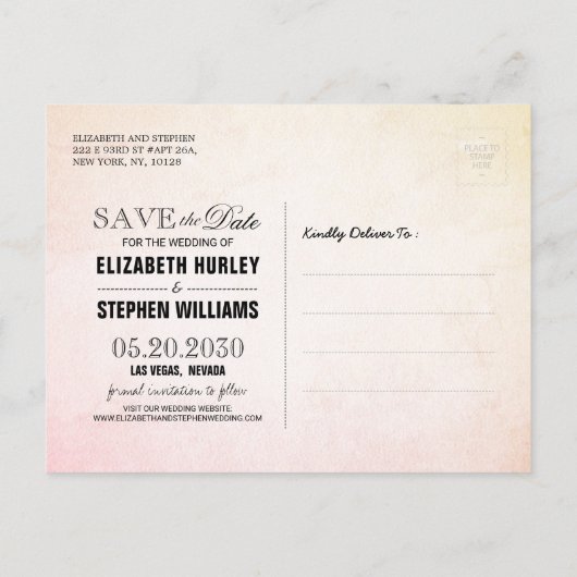 Carte Postale Faire-part Mariage Enregistrer La Date Libellule Accouplement (Dos)