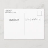 Carte Postale Faire-part Mariage Enregistrer La Date Modern Script Photo (Dos)