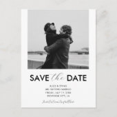 Carte Postale Faire-part Mariage Enregistrer La Date Modern Script Photo (Devant)
