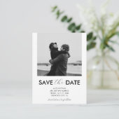Carte Postale Faire-part Mariage Enregistrer La Date Modern Script Photo (Debout devant)