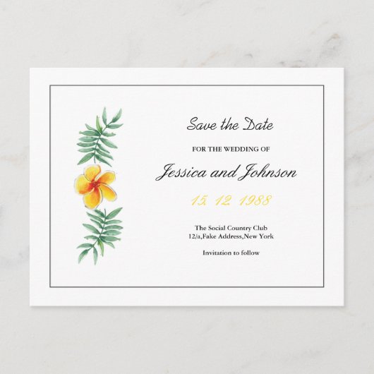 Carte Postale Faire-part Mariage Enregistrer la date PostCard (Devant)