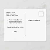 Carte Postale Faire-part Mariage Enregistrer La Date Rose Or Élégant (Dos)