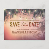 Carte Postale Faire-part Mariage Enregistrer La Date Summer Beach Palm Tree (Devant)