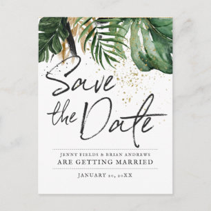 Carte Postale Faire-part Mariage Estival Luxuriant Sauvegarder la Date