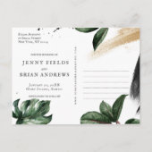 Carte Postale Faire-part Mariage Estival Luxuriant | Sauvegarder la Date (Dos)