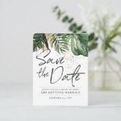 Carte Postale Faire-part Mariage Estival Luxuriant | Sauvegarder la Date (Debout devant)