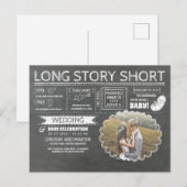 Carte Postale Faire-part Mariage Et Célébration De Bébé En Bref (Devant / Derrière)