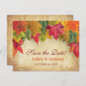 Carte Postale Faire-part Mariage Feuille de l'érable automne automne Enregi (Devant / Derrière)