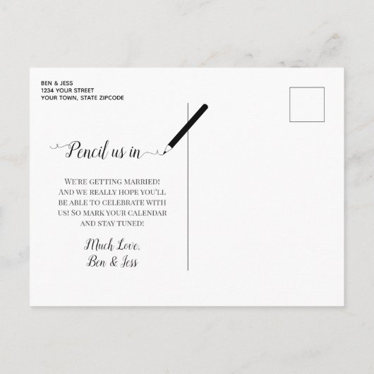 Carte Postale Faire-part Mariage Feuilles en terre cuite Enregistrer la dat (Dos)