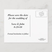 Carte Postale Faire-part Mariage Fleur Iris Violet Enregistrer La Date (Dos)