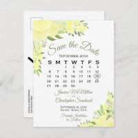 Mariage floral Boho jaune Enregistrer le calendrie