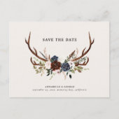 Carte Postale Faire-part mariage floral de la marine bourguignonne (Devant)