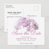 Carte Postale Faire-part Mariage floral d'orchidée rose pâle (Devant / Derrière)