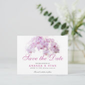 Carte Postale Faire-part Mariage floral d'orchidée rose pâle (Debout devant)