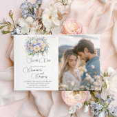 Carte Postale Faire-part Mariage floral élégant et sophistiqué Enregistrer
