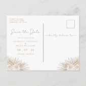 Carte Postale Faire-part Mariage Floral Enregistrer La Date (Dos)