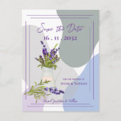 Carte Postale Faire-part Mariage Floral Mignon Thème Lavande (Devant)