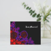 Carte Postale Faire-part Mariage Floral Moderne de Nuit Gothique (Debout devant)