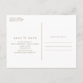 Carte Postale Faire-part Mariage floral simple Boho nautique Enregistrer la (Dos)
