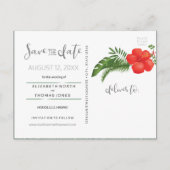 Carte Postale Faire-part Mariage floral tropical Enregistrer la date ID475 (Dos)