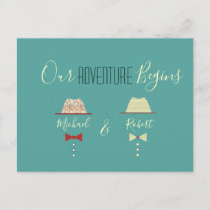 Carte Postale Faire-part Mariage Gay Coloré Enregistrer La Date