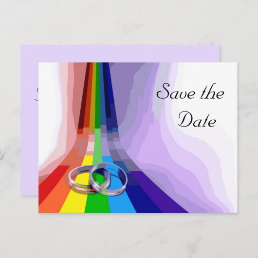 Carte Postale Faire-part Mariage gay Enregistrer la date (Devant / Derrière)