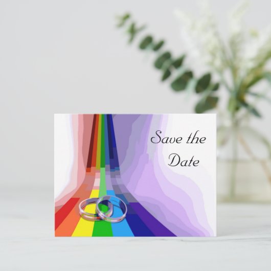 Carte Postale Faire-part Mariage gay Enregistrer la date (Debout devant)