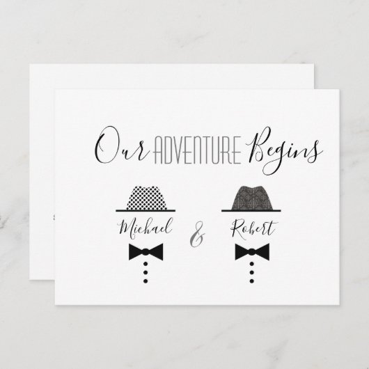 Carte Postale Faire-part Mariage Gay Enregistrer La Date (Devant / Derrière)