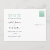 Carte Postale Faire-part Mariage Gay Vert Sauvegarder La Date (Dos)