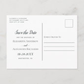 Carte Postale Faire-part Mariage géométrique en bois rustique avec verdure  (Dos)
