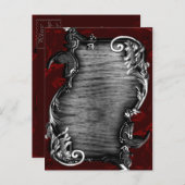 Carte Postale Faire-part Mariage gothique vampire de proclamation (Devant / Derrière)