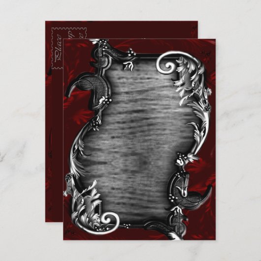 Carte Postale Faire-part Mariage gothique vampire Proclamation (Devant / Derrière)